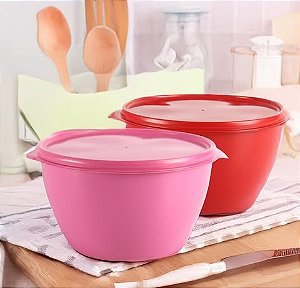 kit 25 Saladeira 3,5L coloridas com tampa Em plástico salada churrasco ATACADO