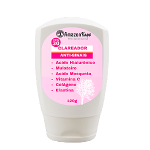Creme 3 em 1 Clareador e anti-rugas Amazolé 120ml