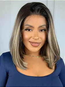 Lace Front Tela HD Lovenna 23D Castanho Luzes - Repartição Livre 13x4