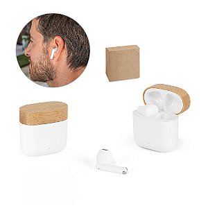 Fones de Ouvido Wireless Sustentáveis em ABS Reciclado e Bambu