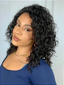 Peruca Wig Humana Mali Castanho Escuro