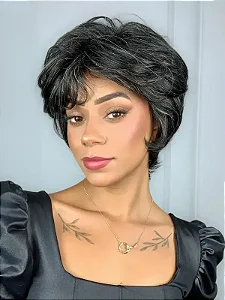 Peruca Wig Humana Iris Grisalha