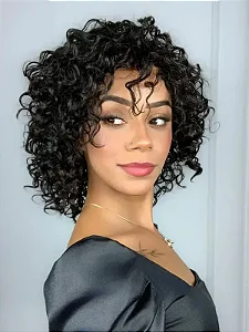 Peruca Wig Humana Irene Preta Cacheada