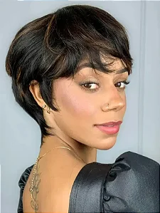 Peruca Wig Humana Gabinela Castanho Luzes T2/30