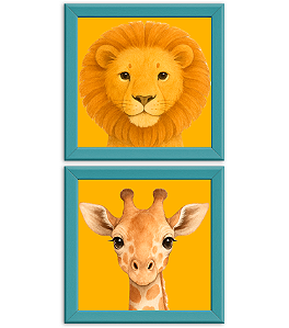 Quadrinhos Girafa E Leão Desenho Infantil Decoração