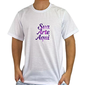 Camiseta de Poliéster Manga Curta - Branca