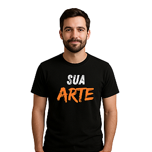 Camiseta 100% Algodão Personalizada - Cor Preta