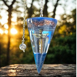 Pêndulo de Orgonite com Espada de São Miguel