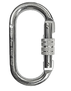 MOSQUETÃO OVAL AÇO TRAVA ROSCA