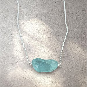 Colar de prata 925 com Água marinha - paz, harmonia e equilíbrio