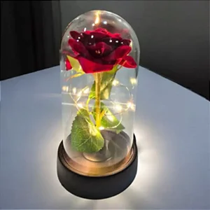 Luminária de Rosa Encantada - A Bela e a Fera
