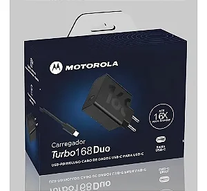 Carregador Motorola Turbo 168 Duo - Carregamento Ultra Rápido Tipo-C