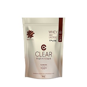 Whey Sem Lactose Cacau Intense Refil 900g Clear Nutrition
