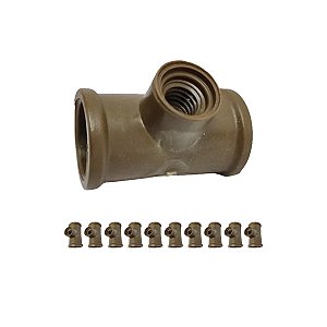 Te Redução Pvc Marrom 20mm X 3/8 Rosca Fêmea Cônica 10 Unid
