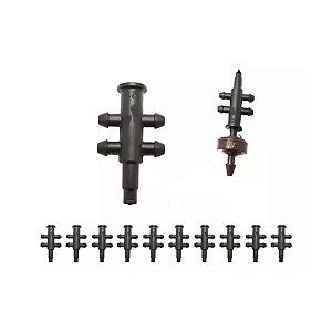 Conector Manifold 4 Saídas P/ Botão Gotejador Netafim 10 Und