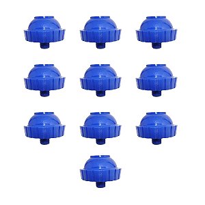 Aspersor Vulcão Cabeça Rosca Externa 1/2 Azul 10 Unidades