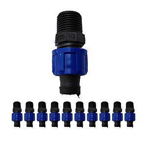 Conector Adaptador roscado 1/2x16mm 10 unidades irrigação