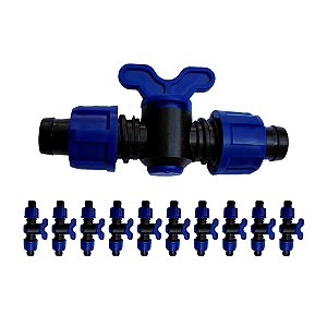 Registro de união 16mm com porca 10 unidades irrigação
