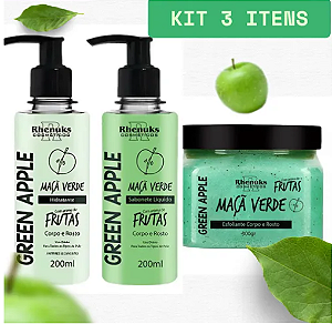 Kit Maçã Verde Corpo e Rosto Ritual de Banho Rhenuks 200 ml