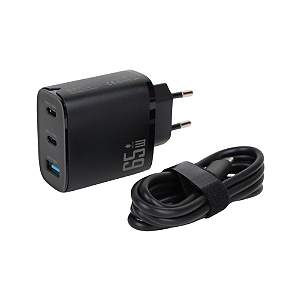 Kit Carregador Turbo 3 Entradas c/ Cabo USB p/ Tipo C (TT6532C)