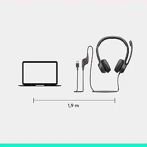 Headset Logitech H390 USB Preto 981-000014
