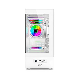 Gabinete Gamer Gbt Lateral e Frontal Vidro 3Fan Rain Branco GBT-X500