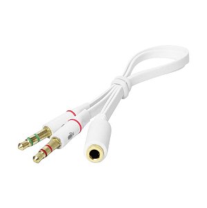 Cabo Adaptador P3 Macho x 2 P2 Femea para Headset 15 cm