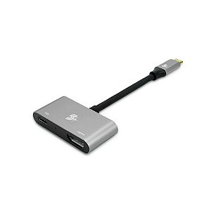 Cabo Conversor USB-C 2 em 1 para HDMI e USB C Alum 5+ -  018-7454