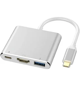 Cabo Conversor USB-C 3 em 1 para  Usb 3.0 x Hdmi x Type-C