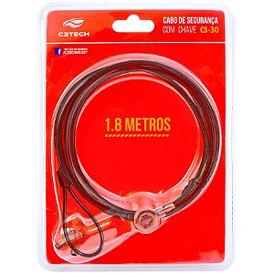 Cabo de Segurança para Notebook com Chave C3 Tech - CS-30