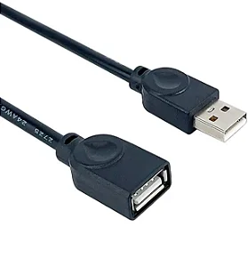 CABO EXTENSOR USB 2.0 AM+AF 5M COM FILTRO - PRETO - 1107