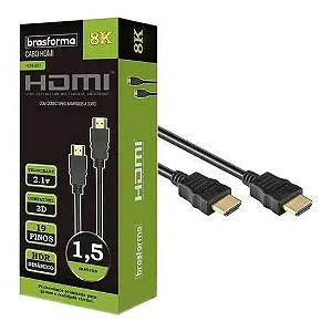 Cabo HDMI 1.5MT 8K Gold 2.1 Ultra HD e HDR Dinamiico FY-911