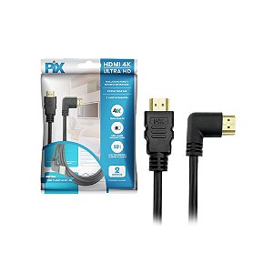 Cabo HDMI 2.0MT Pix Ultra Hd 3D 2.0 4K 19 Pinos Plug 90 Graus 018-3322