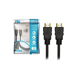 Cabo HDMI 2MT Pix Ultra HD 3D 2.0. 4K 19 Pinos  018-2222