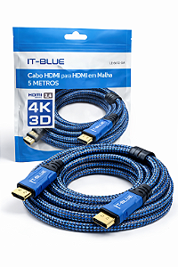 Cabo HDMI 5MT 1.4 com Malha e Filtro - LE-6612-5M