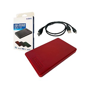 Case p/ HD e SSD 2.5" USB 2.0 Vermelha Exbom CGHD-20B