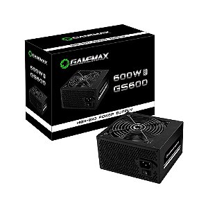 Fonte 600W Gamemax 80 Plus White, PFC Ativo - GS600