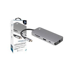 Hub USB C 7x1 USB 3.0 e Leitor de Cart SD/Micro SD,HDMI,RJ45 5+