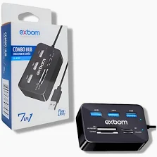 Leitor De Cartão De Memória USB 2.0 Exbom LC-300 Azul