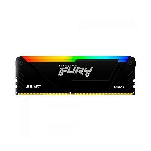 Memória Kingston 8GB DDR4 3200Mhz RGB Fury Beast Preto KF432C16BB2A/8