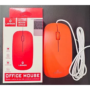 Mouse Óptico Usb Básico Office Vermelho Lehmox - LEY-1564