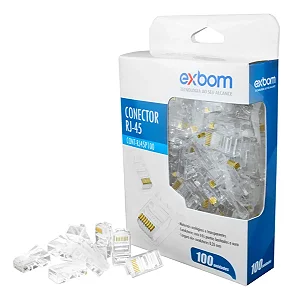 Plug Modular 8x8 RJ45 CAT6E Pacote com 100 pcs - RJ456M