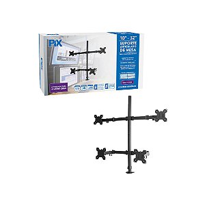 Suporte Ajustável p/ 4 Monitores 10" a 32" PX-200M Pix - 079-0083