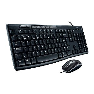 Teclado e Mouse Logitech MK200 Multimidia Preto - 920-002718