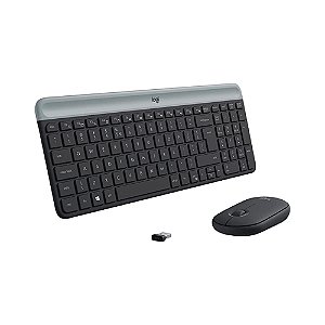 Teclado e Mouse Sem Fio Logitech MK470 Multimídia Preto - 920-009268