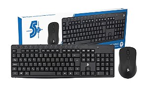 Teclado e Mouse Sem Fio Office 5+ 015-0079
