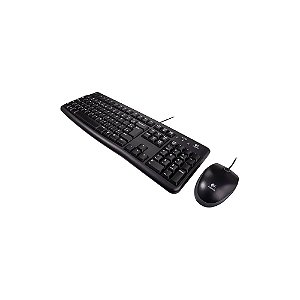 Teclado e Mouse Usb Logitech MK120 Resistente à Água Preto - 920-00442