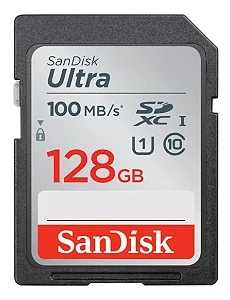 CARTAO MEMORIA SD 128GB SANDISK  ULTRA 100MB/S
