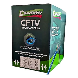 Cabo de Rede Multicameras CFTV Caixa Com 300mts Preto - Condutti