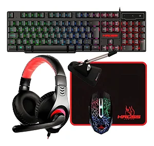 Kit Gamer 5x1 Mouse,Teclado,Mouse Pad,Headset, Mouse Bungee KE-GK5150